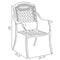 Gardenised Indoor and Outdoor Bronze Dinning Set 2 Chairs Cast Aluminum. QI003958CH.2 - alternate 3